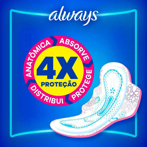 Absorvente Always Noturno Com Abas - Cobertura Suave - 48 Unidades - Tamanho G