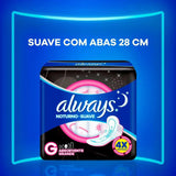 Absorvente Always Noturno  Com Abas - Cobertura Suave - 48 Unidades - Tamanho G