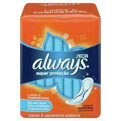 Absorvente Always Super Proteção  Sem Abas - Cobertura Seca - 8 Unidades