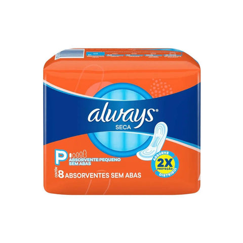 Absorvente Always Super Proteção Sem Abas - Cobertura Seca - 8 Unidades