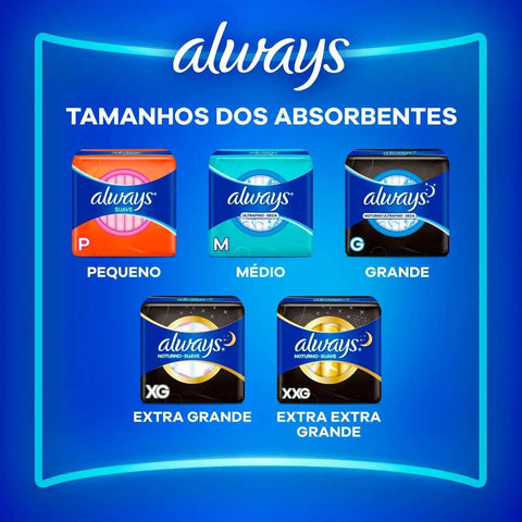 Absorvente Always Ultrafino - Cobertura Seca - 8 Unidades - Tamanho M (A1)