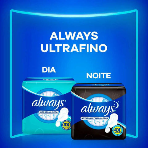 Absorvente Always Ultrafino - Cobertura Seca - 8 Unidades - Tamanho M (A1)