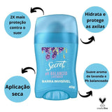 Antitranspirante Barra Invisible Secret Ph Balanced Lavender 45g