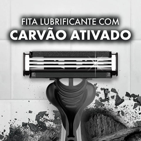 Aparelho de Barbear Descartável Gillette Prestobarba 3 Carvão Ativado 8 Unidades