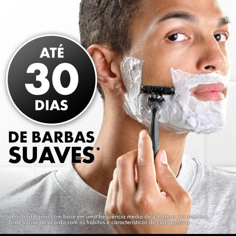 Aparelho de Barbear Descartável Gillette Prestobarba 3 Carvão Ativado 8 Unidades