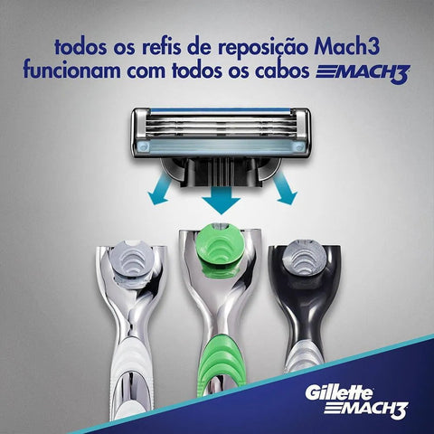 Aparelho de Barbear Gillette Mach3 Acqua-Grip + 2 Cargas