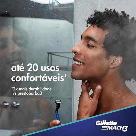 Aparelho de Barbear Gillette Mach3 Acqua-Grip + 2 Cargas