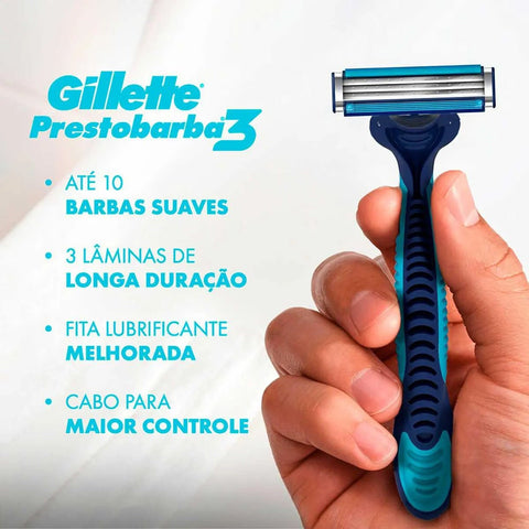 Aparelho de Barbear Gillette Prestobarba 3 Fresh Descartável Com 4 Unidades