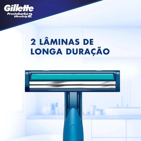 Aparelho Para Barbear Masculino Gillette Prestobarba Ultragrip Com 2 Unidades