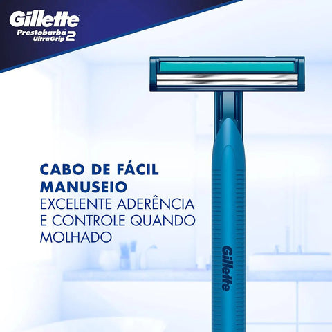 Aparelho Para Barbear Masculino Gillette Prestobarba Ultragrip Com 2 Unidades