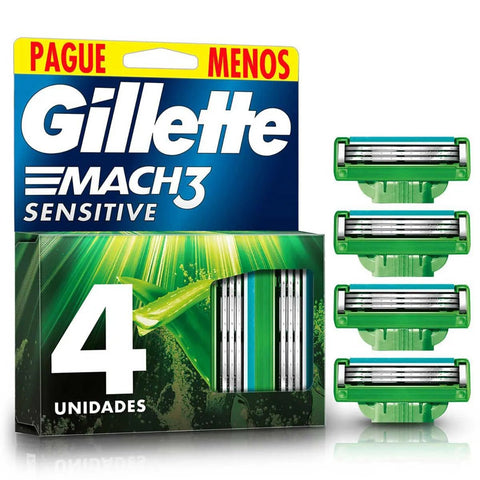 Carga Gillette Mach3 Sensitive - 3 + 1 Unidades