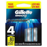 Carga Gillette Mach3  Tradicional - 4 Unidades