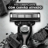 Carga Para Aparelho de Barbear Descartável Gillette Mach3 Carbono Carvão Ativado 8 Unidades