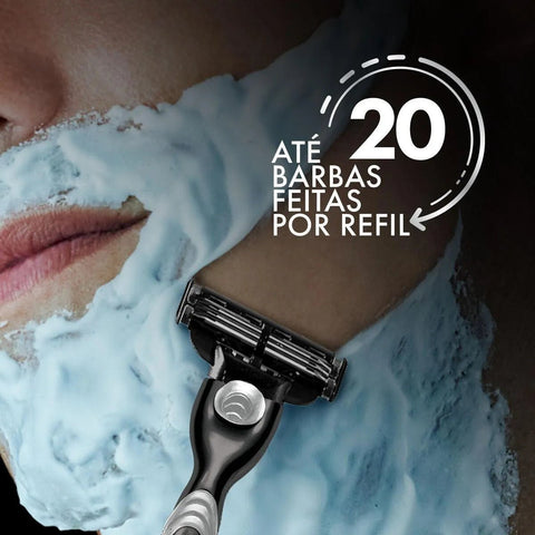 Carga Para Aparelho de Barbear Descartável Gillette Mach3 Carbono Carvão Ativado 8 Unidades