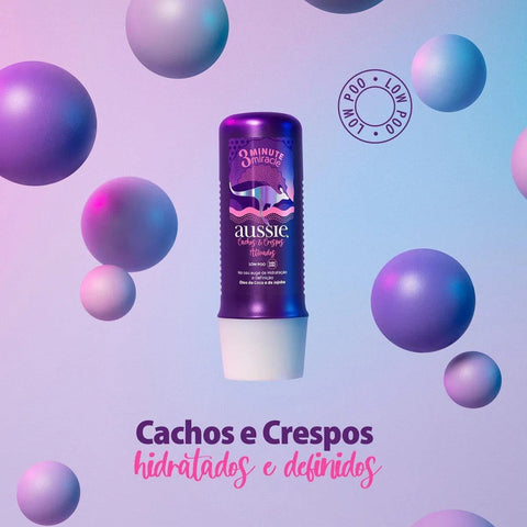 Creme de Tratamento Aussie 3 Minute Cachos e Crespos Ativados 236Ml