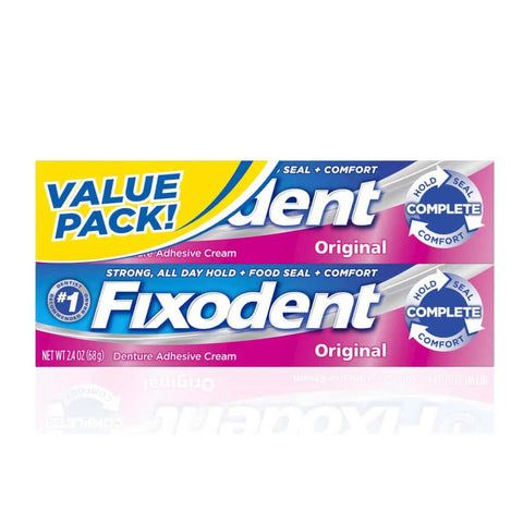 Creme Fixador de Dentaduras Fixodent Original 2 Unidades Com 68G Cada