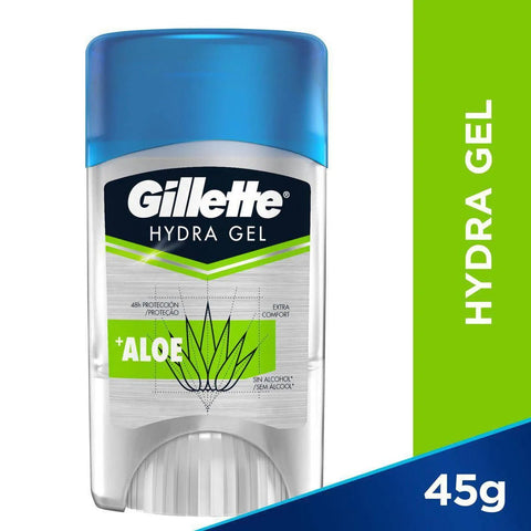 Desodorante Antitranspirante Sitck Gel Gilette Hydra Gel Aloe Masculino 48h Sem Álcool 45g