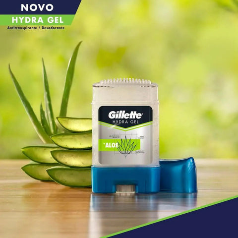 Desodorante Antitranspirante Sitck Gel Gilette Hydra Gel Aloe Masculino 48h Sem Álcool 45g