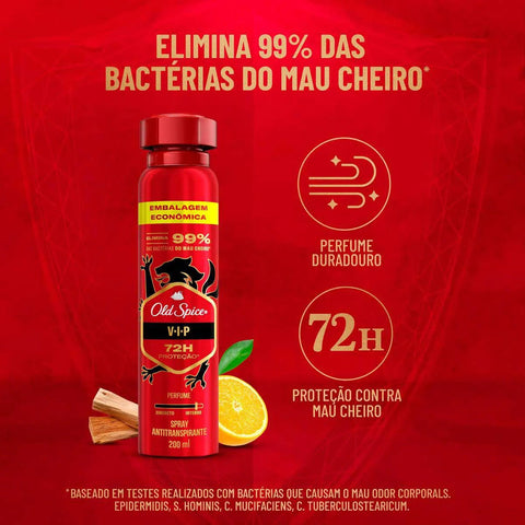 Desodorante Antitranspirante Spray Old Spice Vip Masculino 72h 200ml