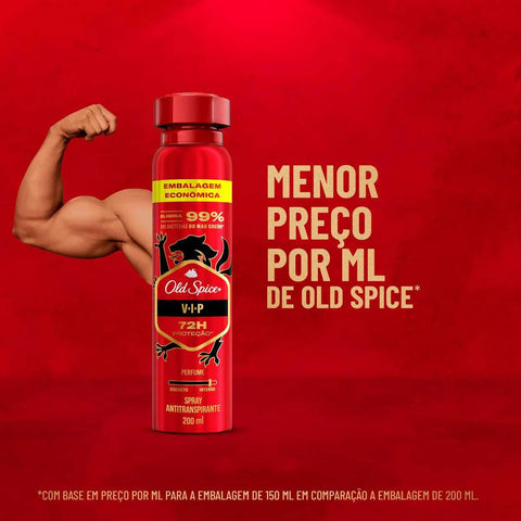 Desodorante Antitranspirante Spray Old Spice Vip Masculino 72h 200ml