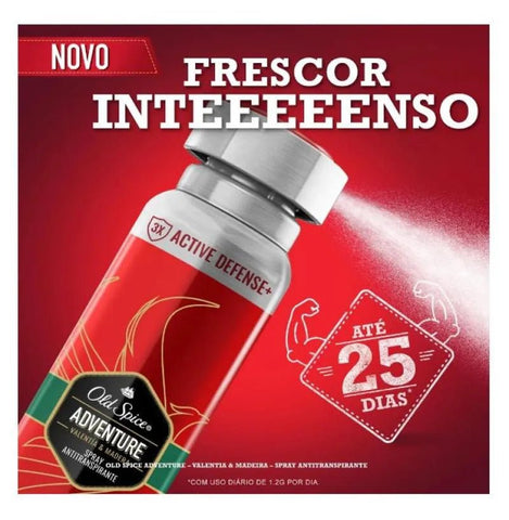 Desodorante Spray Antitranspirante Old Spice Adventure Valentia &Amp; Madeira 120g