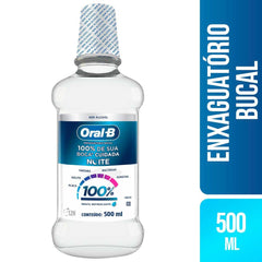 Enxaguante Bucal Oral-B Pro-Saúde Noite  Sem Álcool - Linha Menta Refrescante - 500 mL