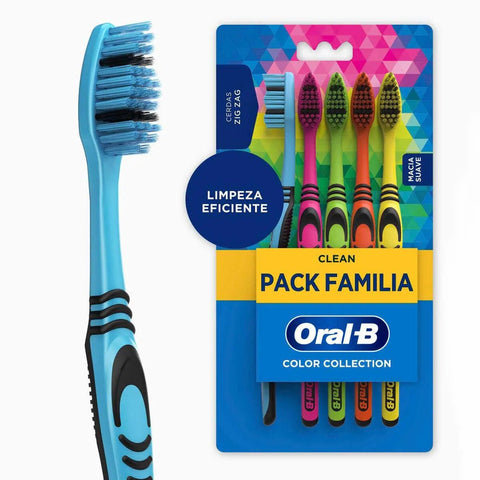 Escova de Dente Oral-B Color Collection Nº 40, Macia Suave Com 5 Unidades