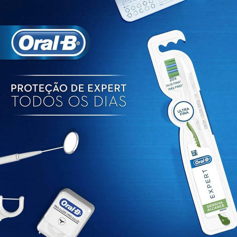 Escova de Dente Oral-B Expert Suave, Gengiva Alcance, Ultrafino Com 1 Unidade