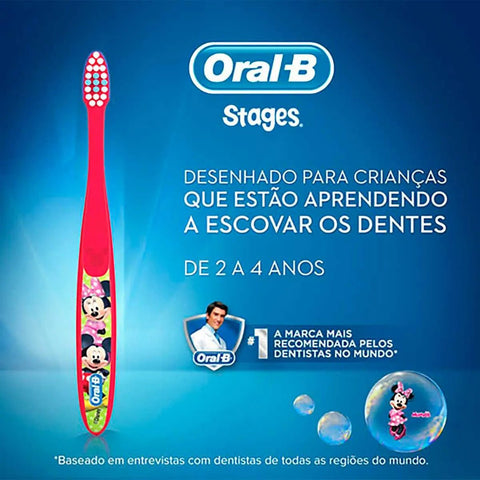 Escova de Dente Oral-B Kids Mickey, Macia, Sortida Com 2 Unidades