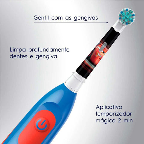 Escova Elétrica Oral-B Disney 3+ Anos, Carros Com 1 Unidade + Pilhas Duracell, Aa Com 2 Unidades