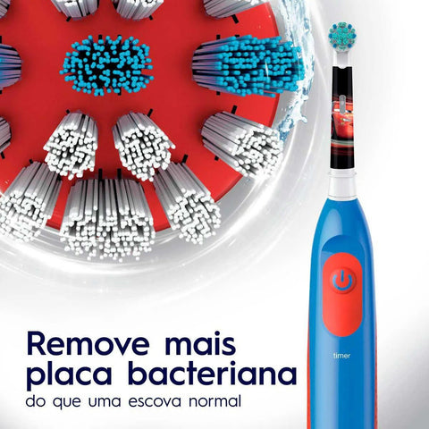 Escova Elétrica Oral-B Disney 3+ Anos, Carros Com 1 Unidade + Pilhas Duracell, Aa Com 2 Unidades