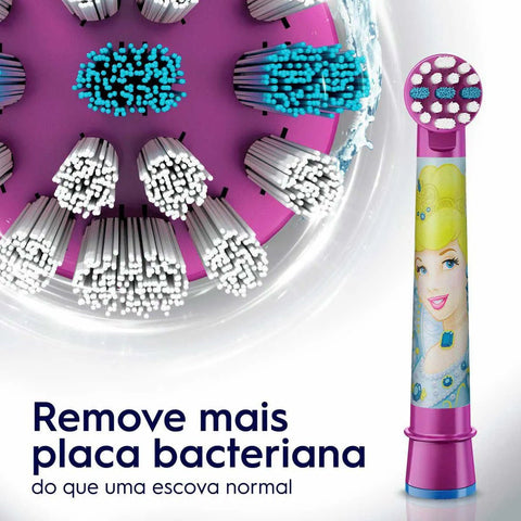 Escova Elétrica Oral-B Disney 3+ Anos, Princesas, Refil, Sortida Com 2 Unidades