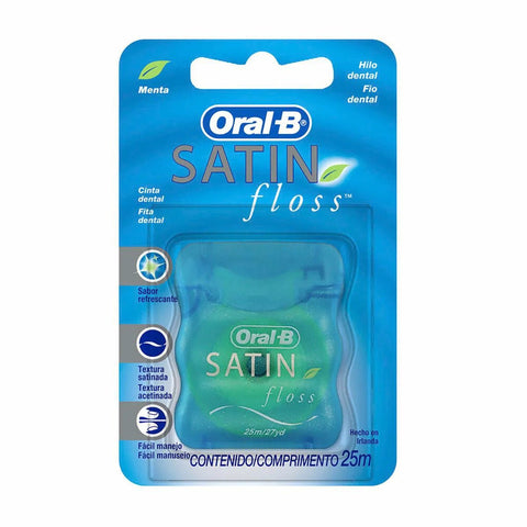 Fio Dental Oral-B Satin Tape Menta, 1 Unidade Com 25M
