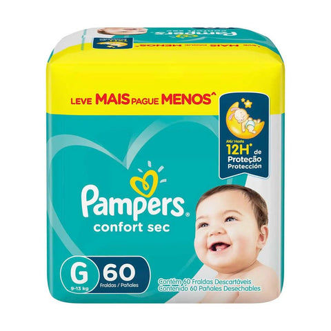 Fralda Pampers Confort Sec Tamanho G - 60 Unidades