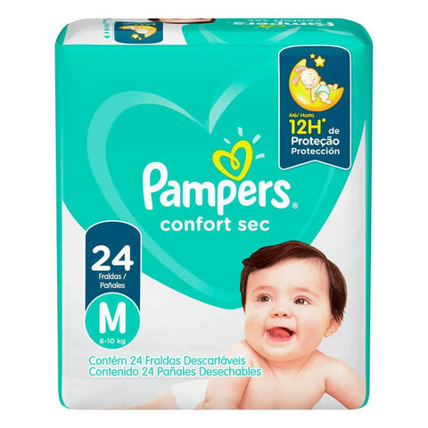 Fralda Pampers Confort Sec Tamanho M - 24 Unidades
