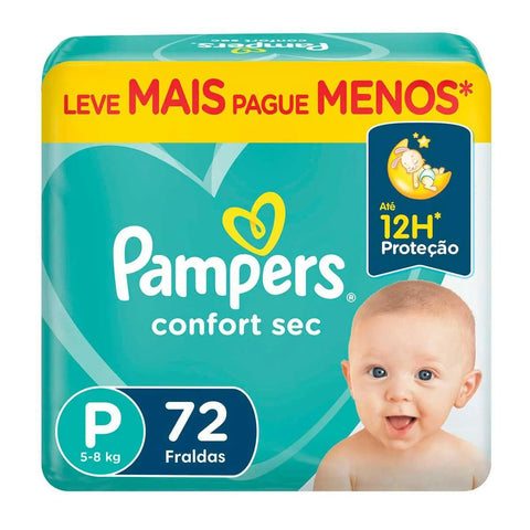 Fralda Pampers Confort Sec Tamanho P - 72 Unidades