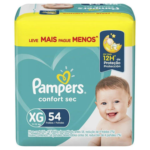 Fralda Pampers Confort Sec Tamanho XG - 54 Unidades