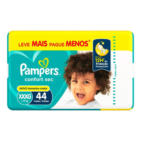 Fralda Pampers Confort Sec Tamanho XXXG - 44 Unidades