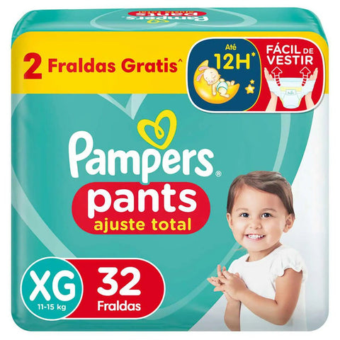Fralda Pampers Pants Ajuste Total Tamanho XG - 32 Unidades