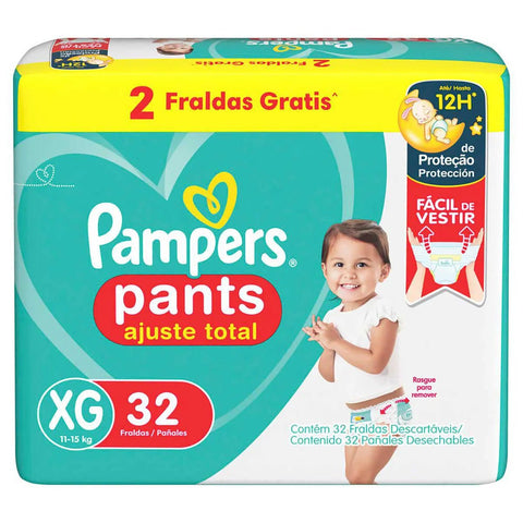 Fralda Pampers Pants Ajuste Total Tamanho XG - 32 Unidades