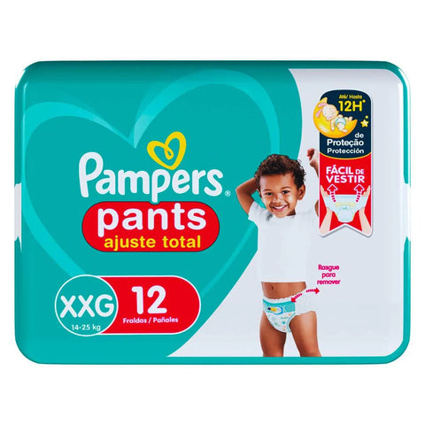 Fralda Pampers Pants Ajuste Total Tamanho XXG - 12 Unidades