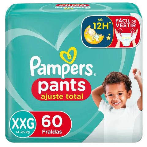 Fralda Pampers Pants Ajuste Total Tamanho XXG - 60 Unidades