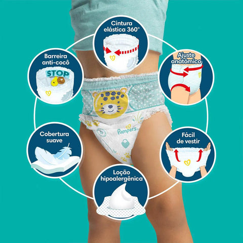 Fralda Pampers Pants Ajuste Total Tamanho XXXG - 54 Unidades