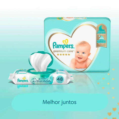 Fralda Pampers Premium Care Hipoalergênico Tamanho XXXG - 52 Unidades
