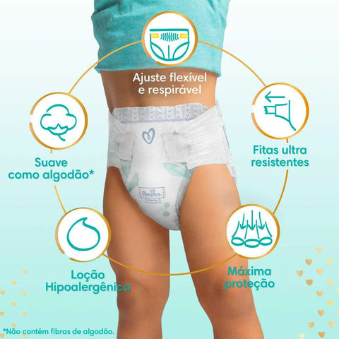 Fralda Pampers Premium Care Hipoalergênico Tamanho XXXG - 52 Unidades