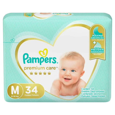 Fralda Pampers Premium Care Tamanho M - 34 Unidades