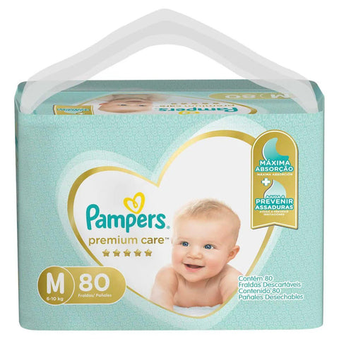 Fralda Pampers Premium Care Tamanho M - 80 Unidades