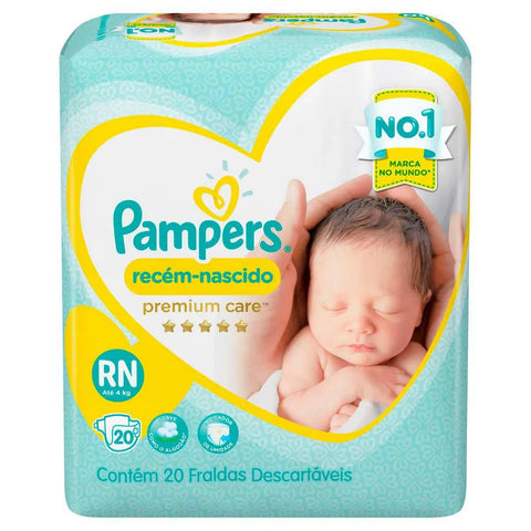 Fralda Pampers Premium Care Tamanho RN - 20 Unidades