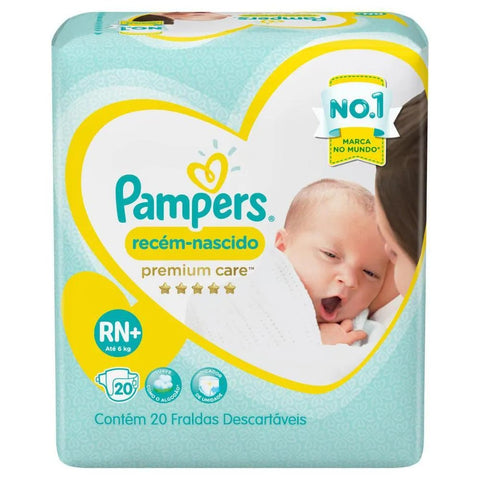 Fralda Pampers Premium Care Tamanho RN+ - 20 Unidades