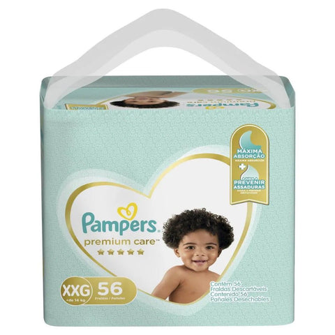 Fralda Pampers Premium Care Tamanho XXG - 56 Unidades